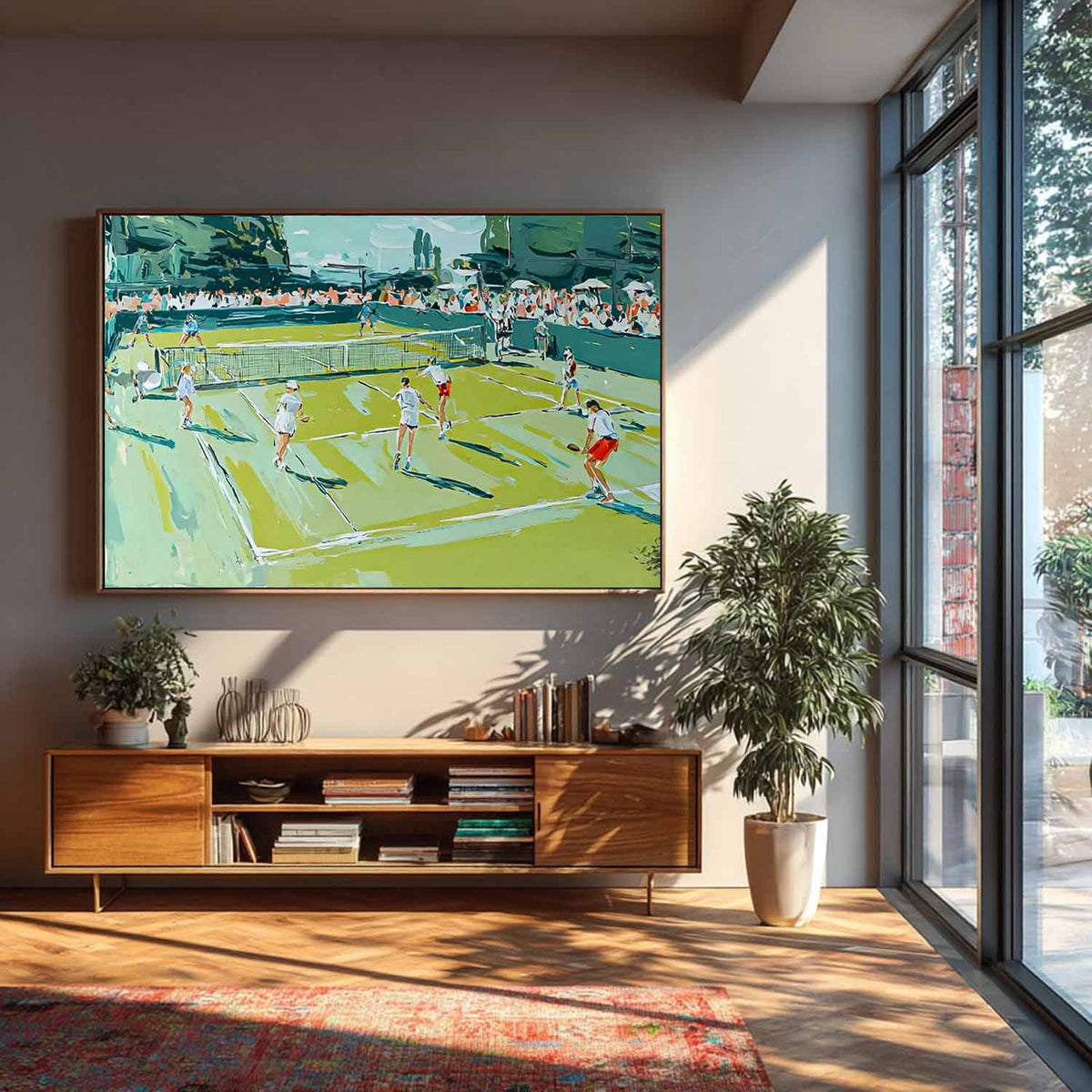 Textured Wall Art Large Green Tennis Court Painting Abstract Tennis Sports Art On Canvas Tennis Lovers Gift