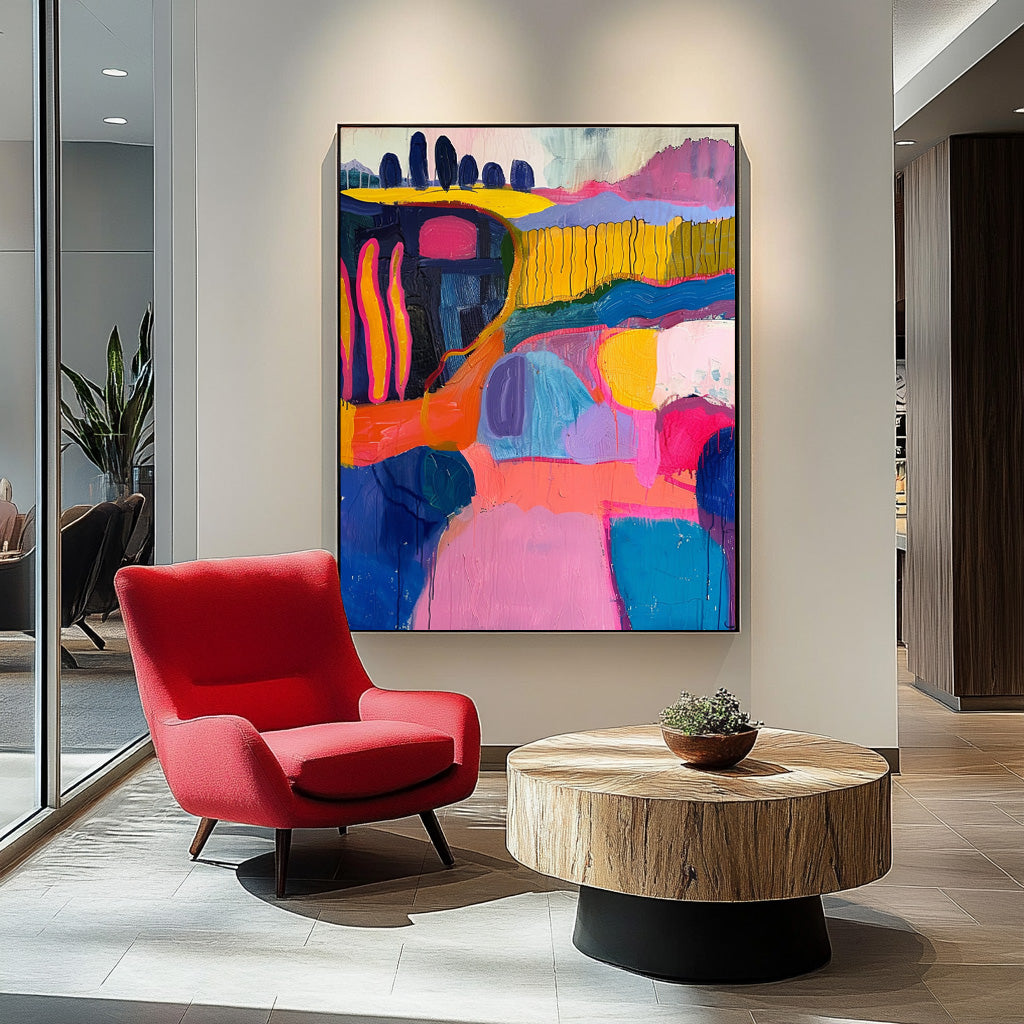 Fashion Art Original High Aaturation Painting Acrylic painting Abstract Landscape Wall Art Home Decor