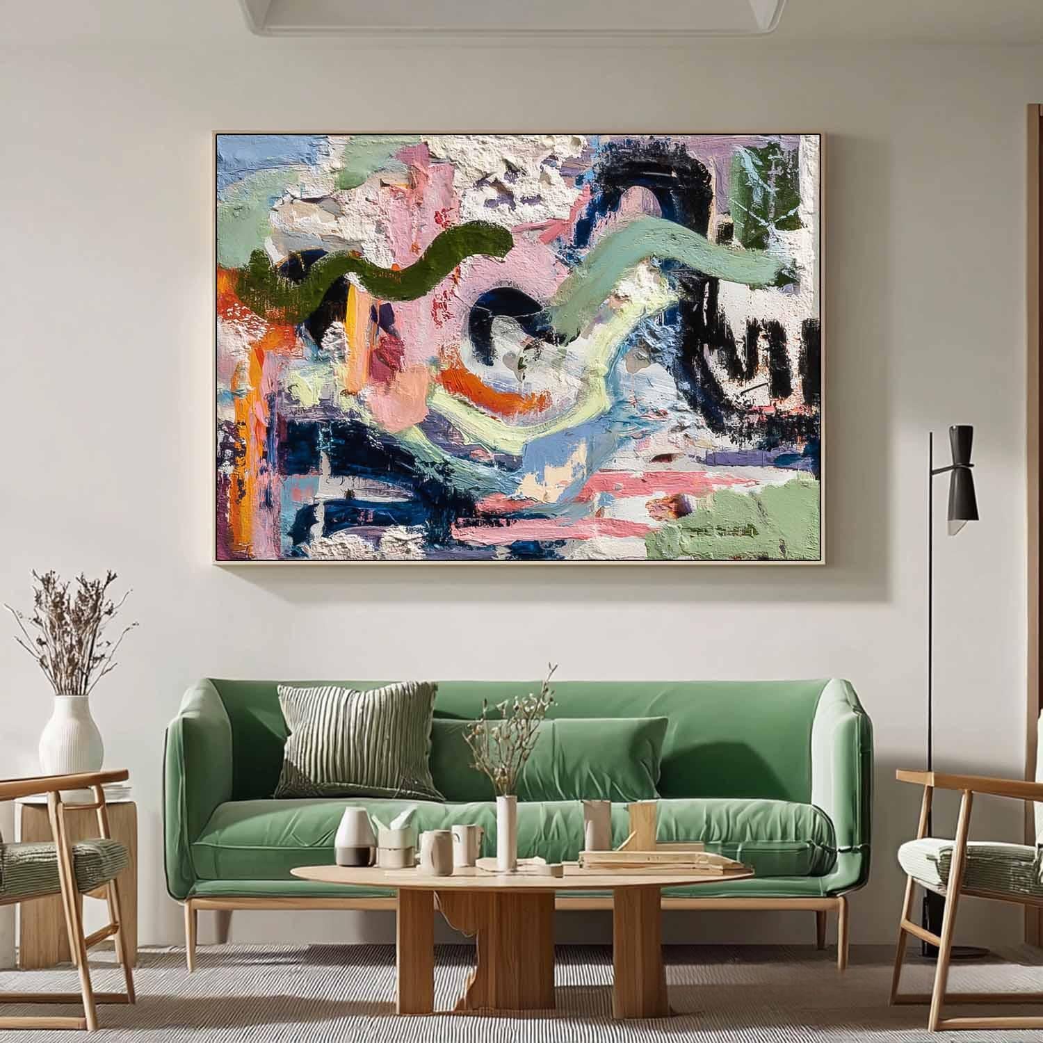 Colorful Irregular Graffiti Artwork Abstract Oil Painting Texture Acrylic painting Original Wall Art