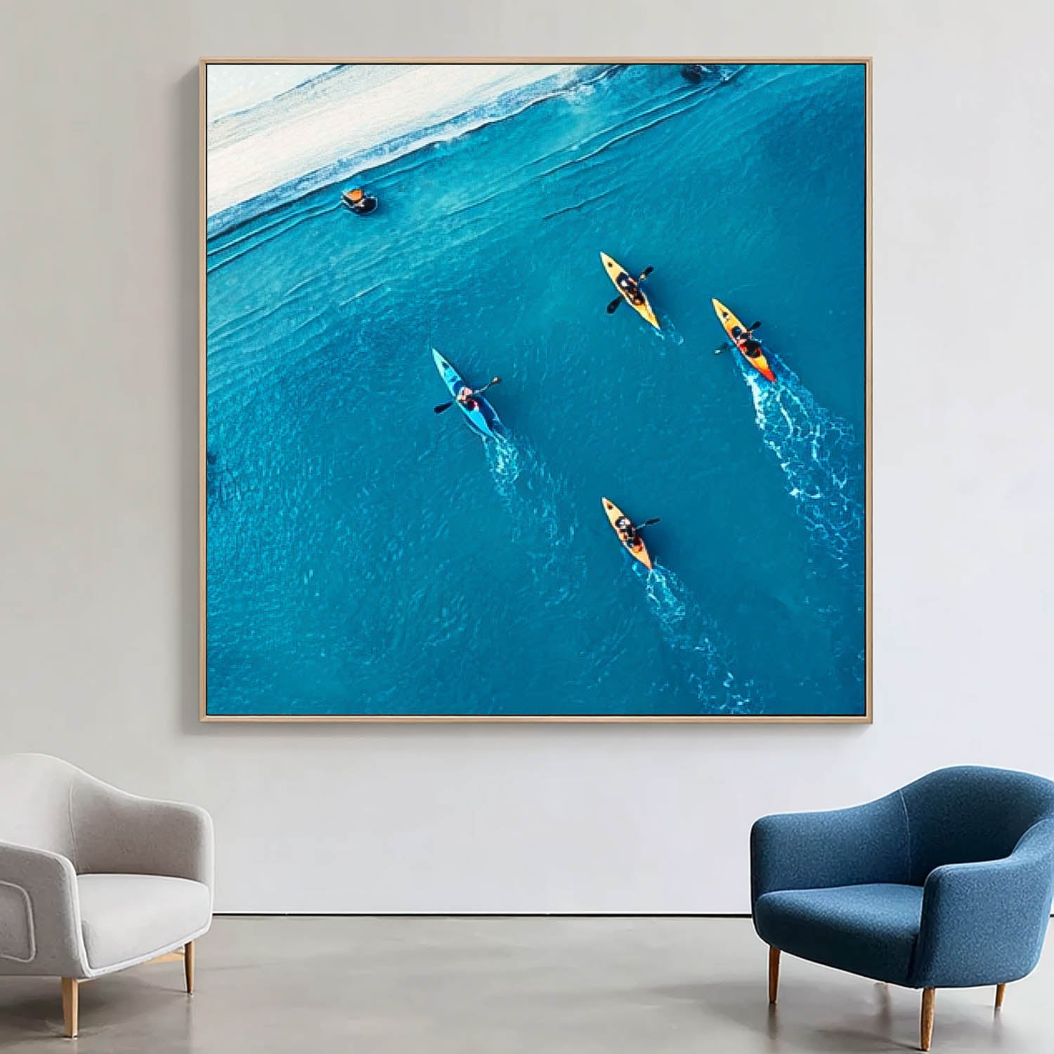 Boat Seascape Landscape Impasto painting Original Rowing Boats oil painting Impressionism Coastal artwork