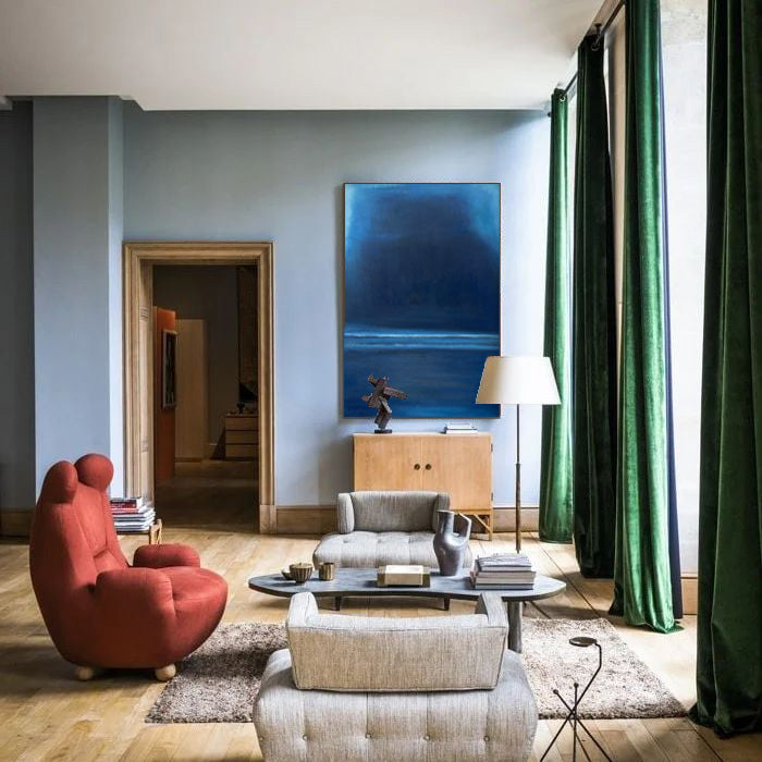 Blue Large Abstract acrylic painting Texture Minimalist Oil Painting On Canvas Original Wall Art Home Decor