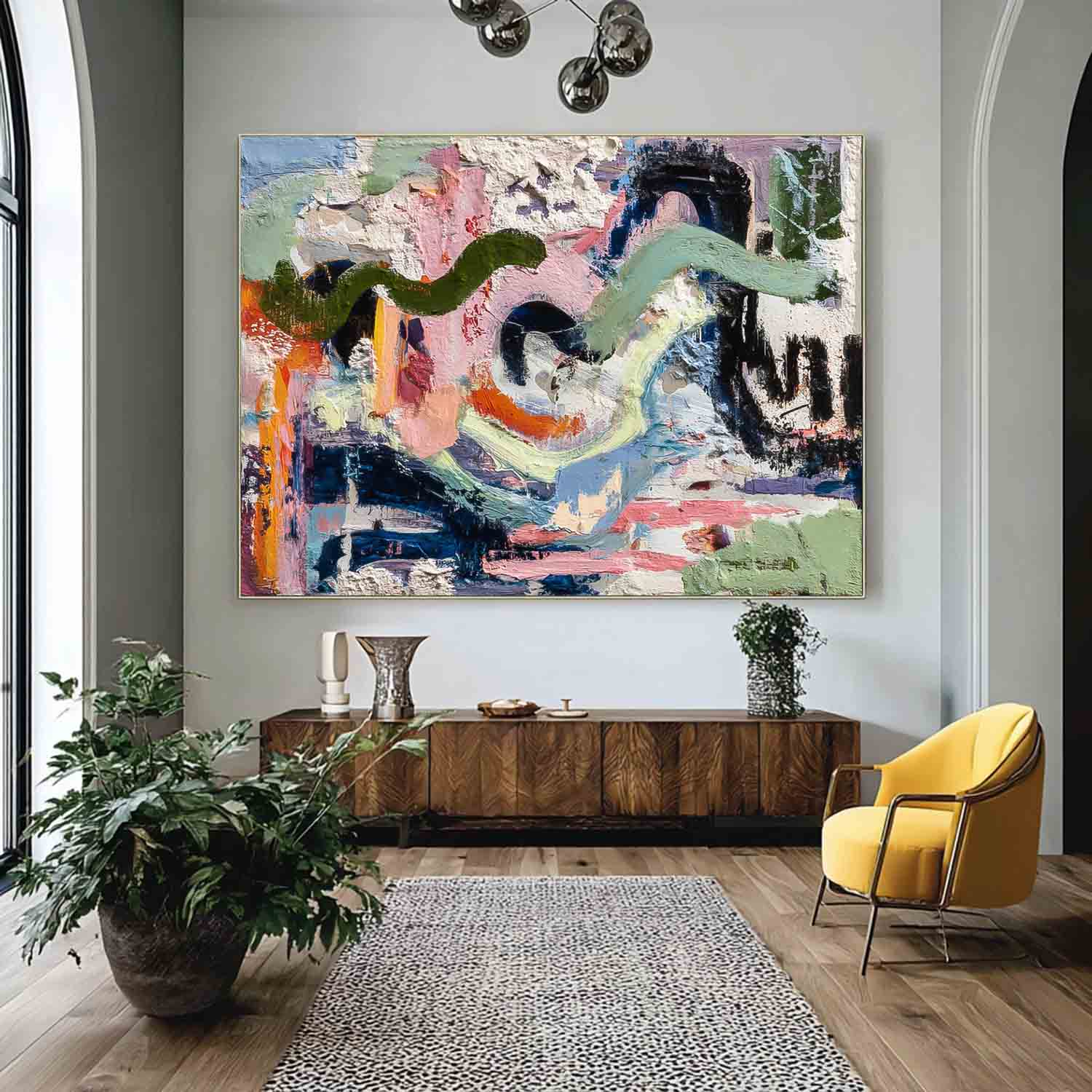 Colorful Irregular Graffiti Artwork Abstract Oil Painting Texture Acrylic painting Original Wall Art