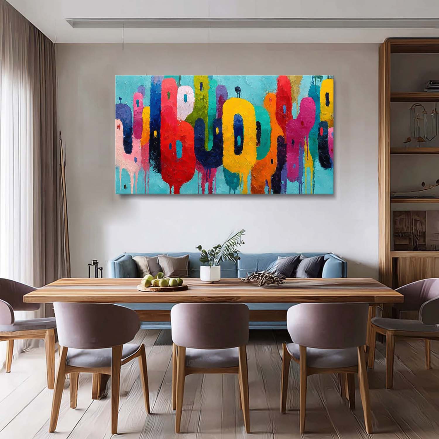 Modern Acrylic Painting Original Graffiti Letters Wall Art Colorful Texture Abstract Oil Painting