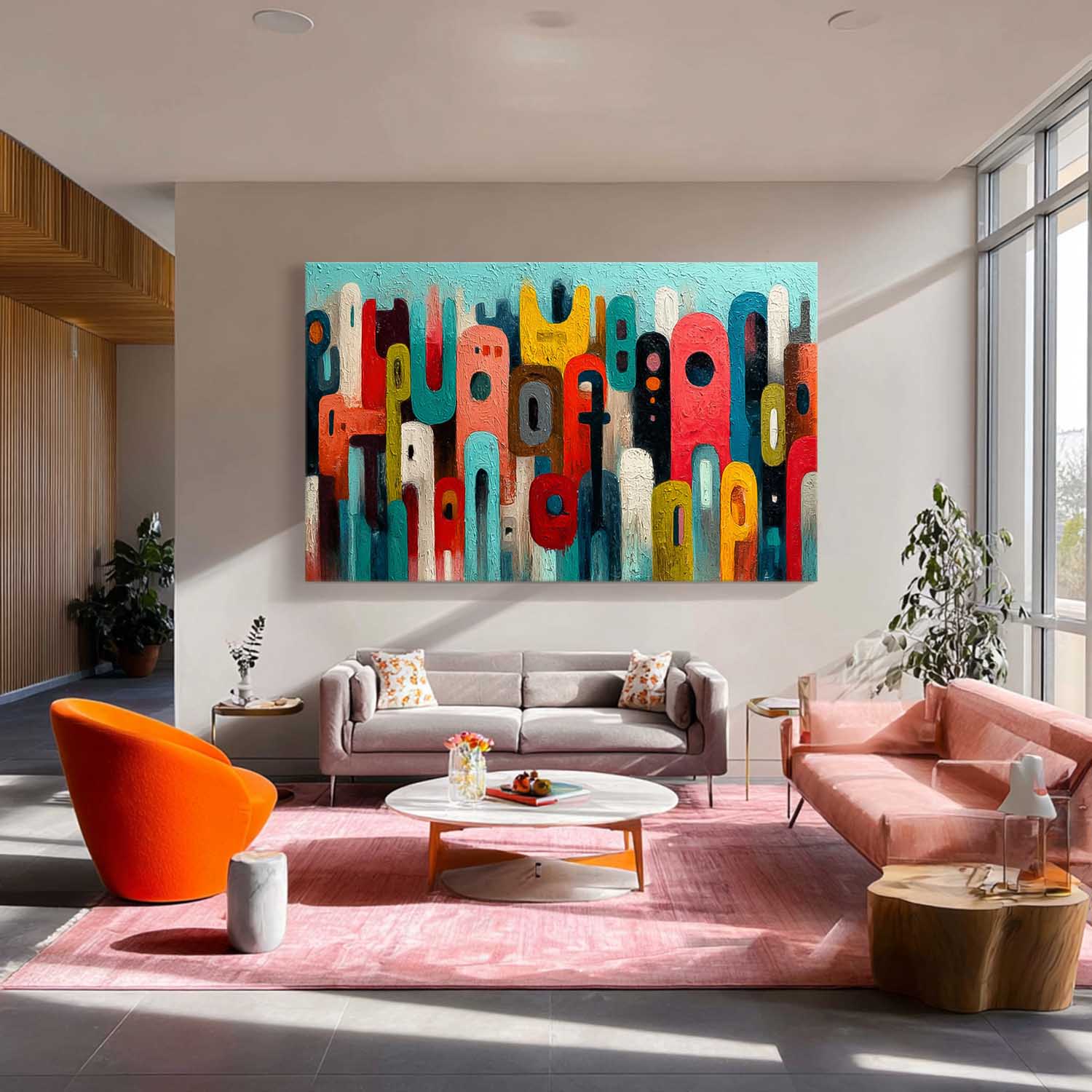 Modern Colorful Artwork Abstract Graffiti Oil Painting Texture Acrylic painting Original Wall Art Home Decor