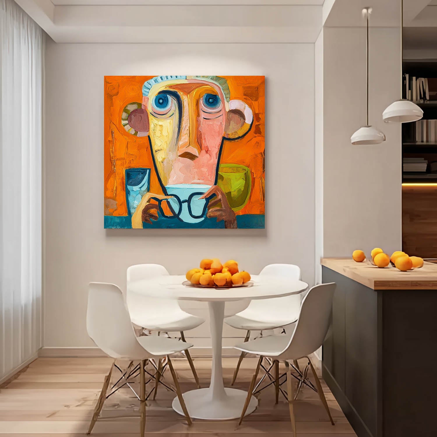 Large People Wall Art Abstract Portrait Oil Painting On Canvas Original Cute Boy Painting For Living Room