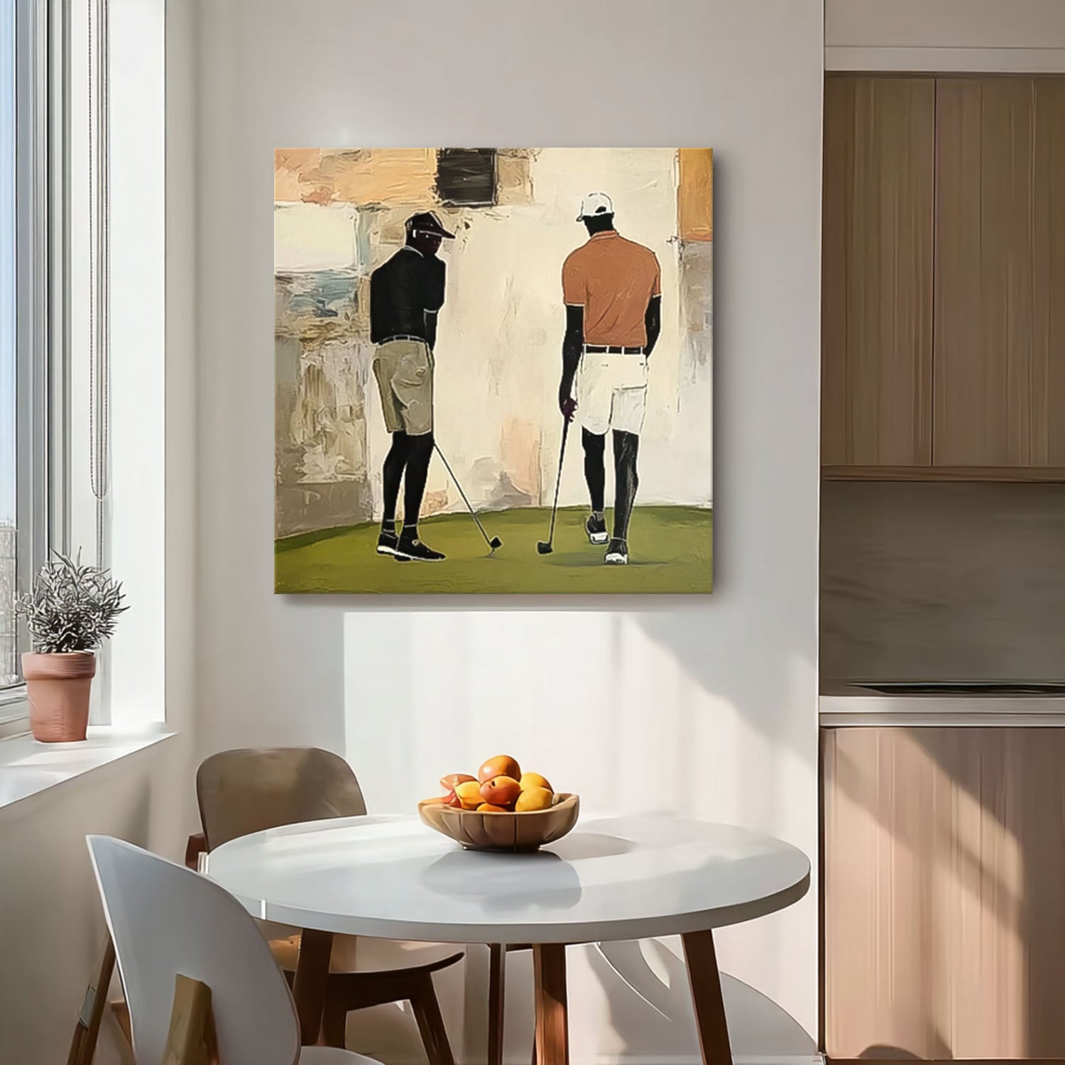 Modern Golf Artwork Unique Art  Square Textured Golf Art Contemporary Sport Decor Golf Lovers Gift