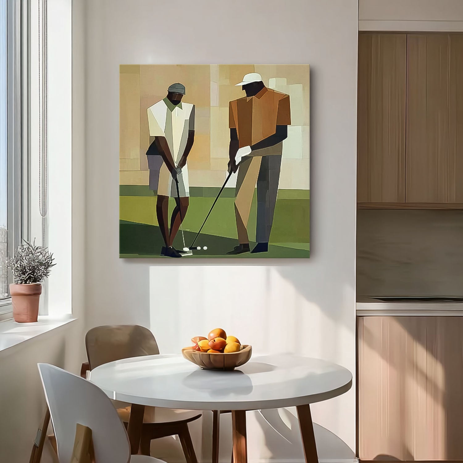 Square Textured Golf Art Modern Golf Artwork Unique Art Contemporary Sport Decor Golf Lovers Gift