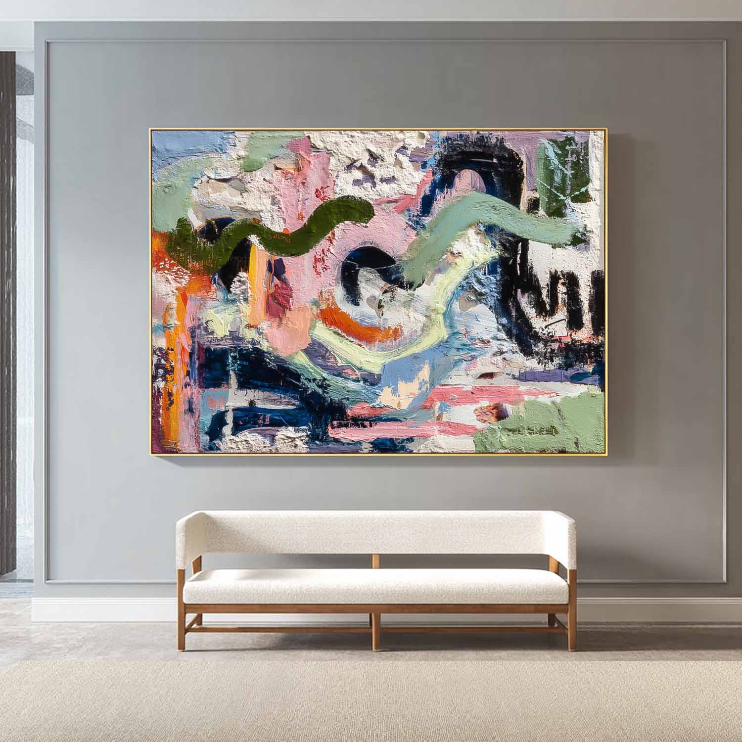 Colorful Irregular Graffiti Artwork Abstract Oil Painting Texture Acrylic painting Original Wall Art