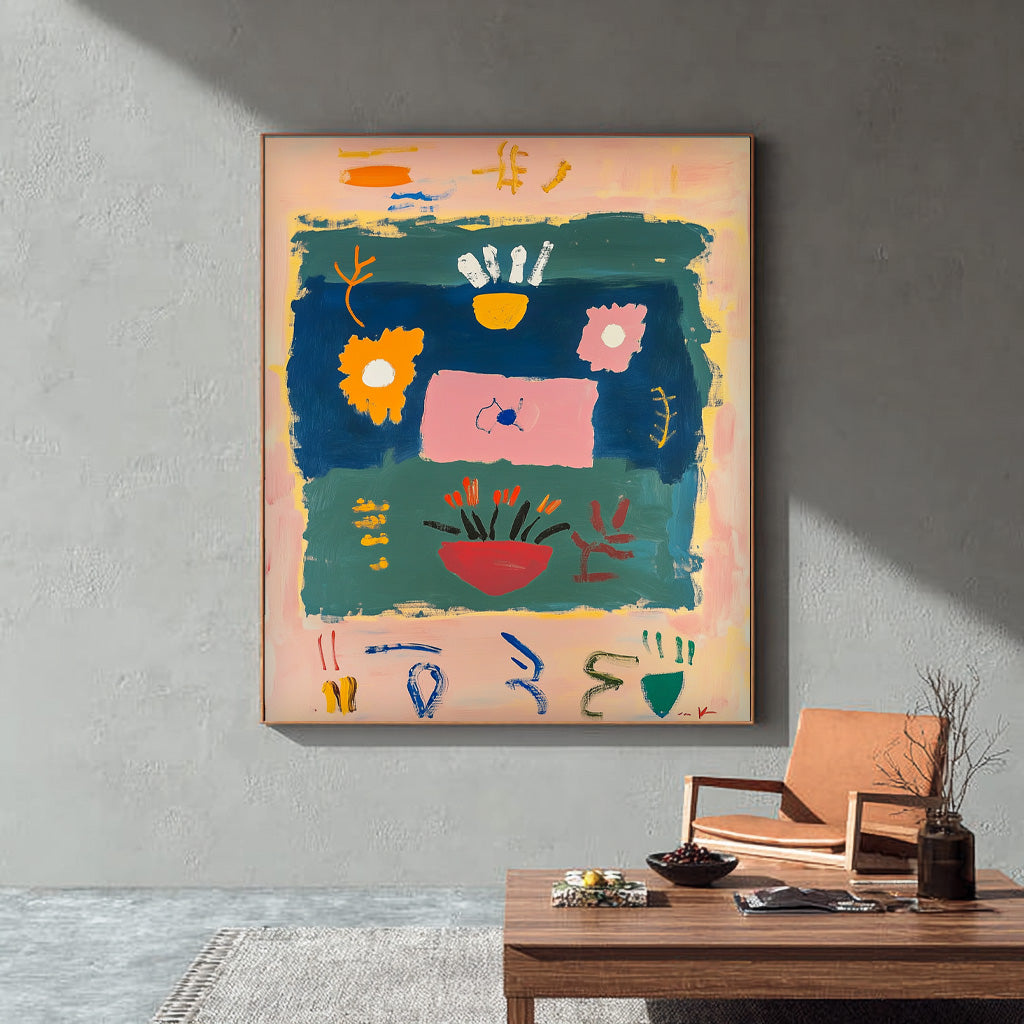 Abstract Large Wall Art Original Graffiti Symbol Eements Color Painting Texture Acrylic painting Fashion Art