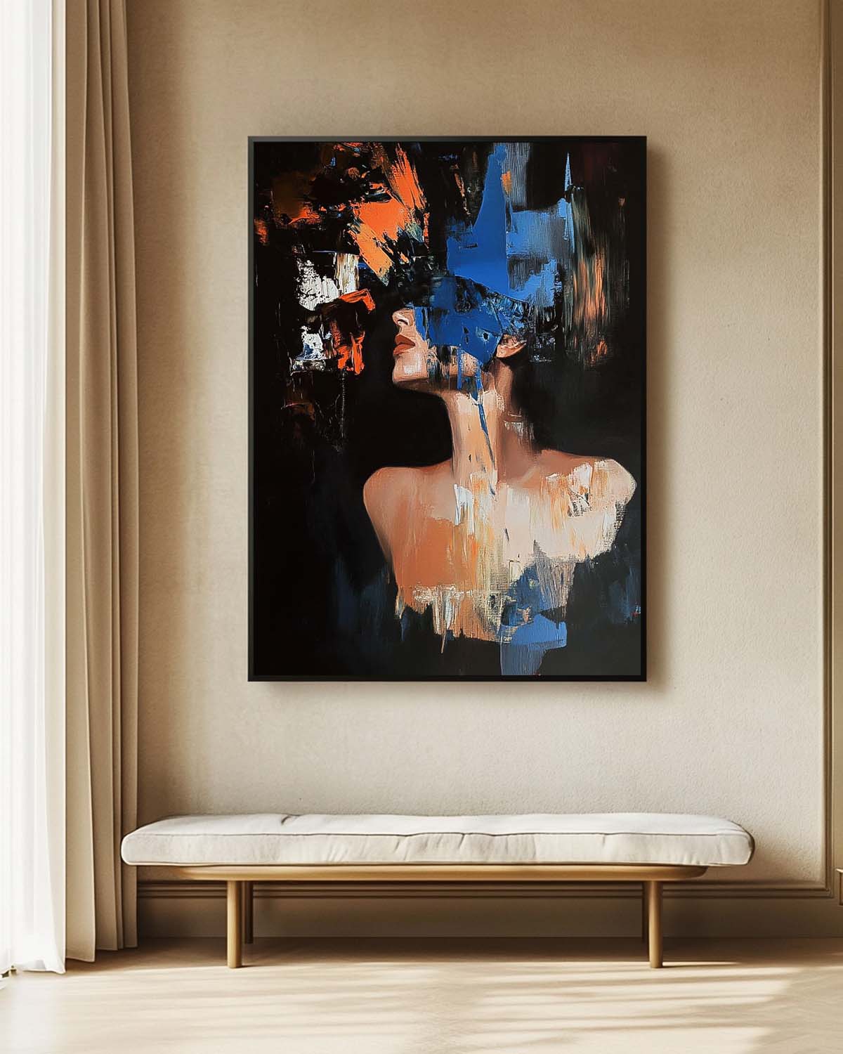 Woman Contemporary Artwork Abstract Female Oil Painting On Canvas Original Texture Noble Lady Wall Art