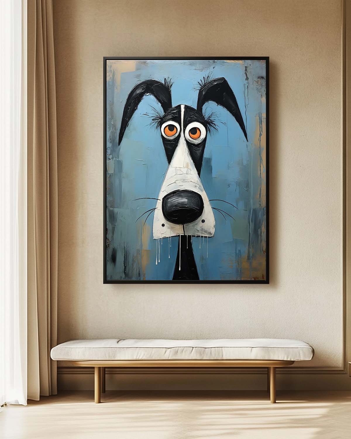 Large Puppy Artwork Abstract Lovely Dog Acrylic Painting Impressionism Animal Oil Painting Home Decor