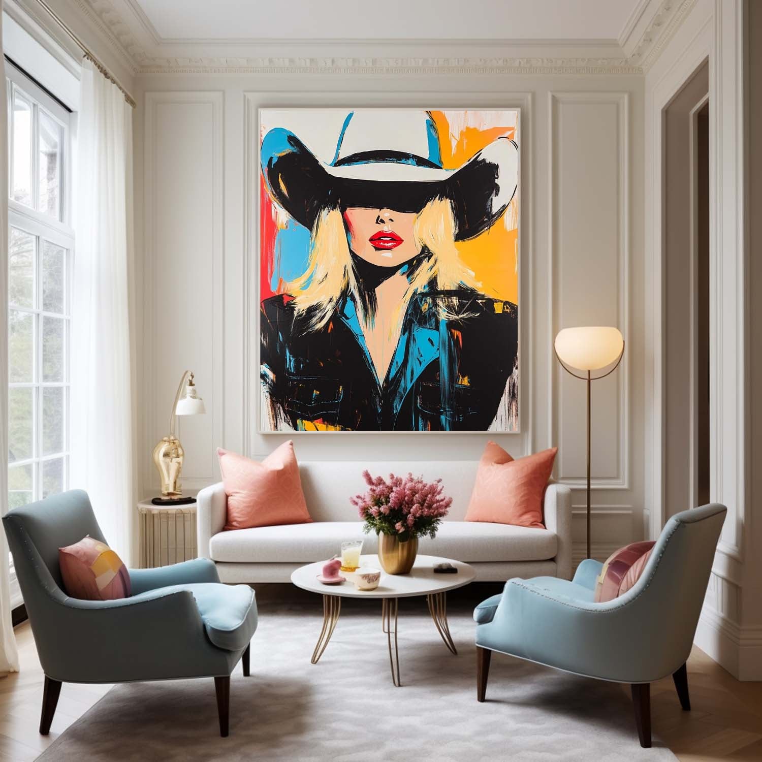 Fashion Lady Abstract Painting Beautiful Woman Wall Art painting Large Portrait Artwork Home Decor