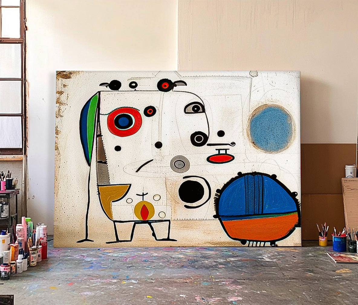 Large Color Wall Art Abstract Oil Painting Original Minimalist Cute Graffiti Abstract Artwork Decor