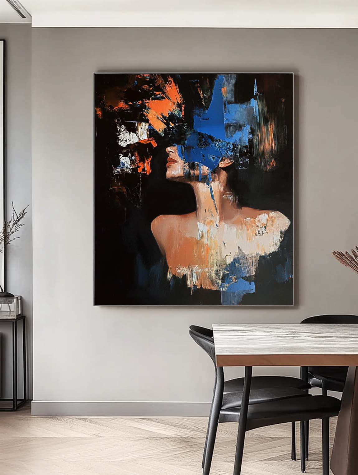 Woman Contemporary Artwork Abstract Female Oil Painting On Canvas Original Texture Noble Lady Wall Art