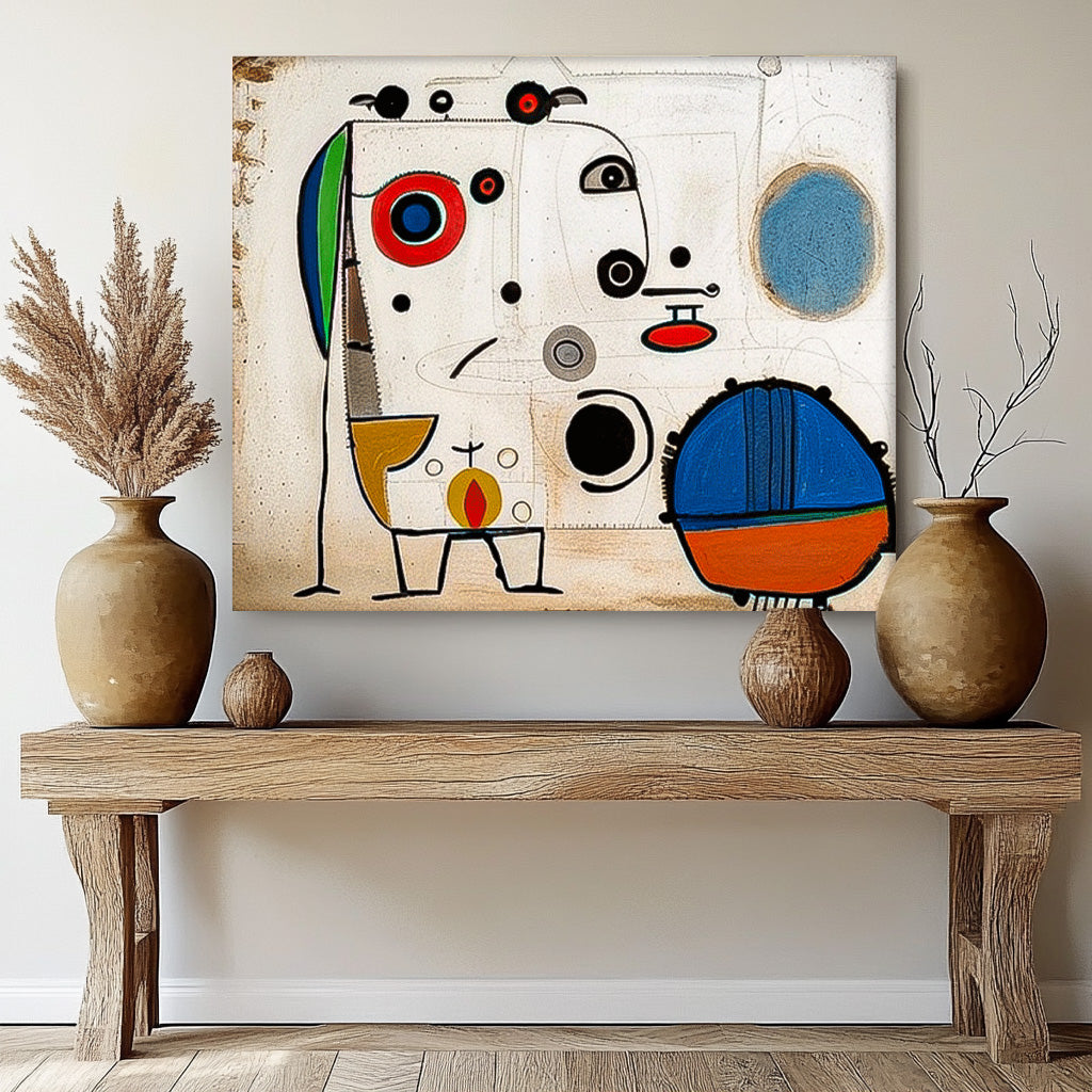 Large Color Wall Art Abstract Oil Painting Original Minimalist Cute Graffiti Abstract Artwork Decor