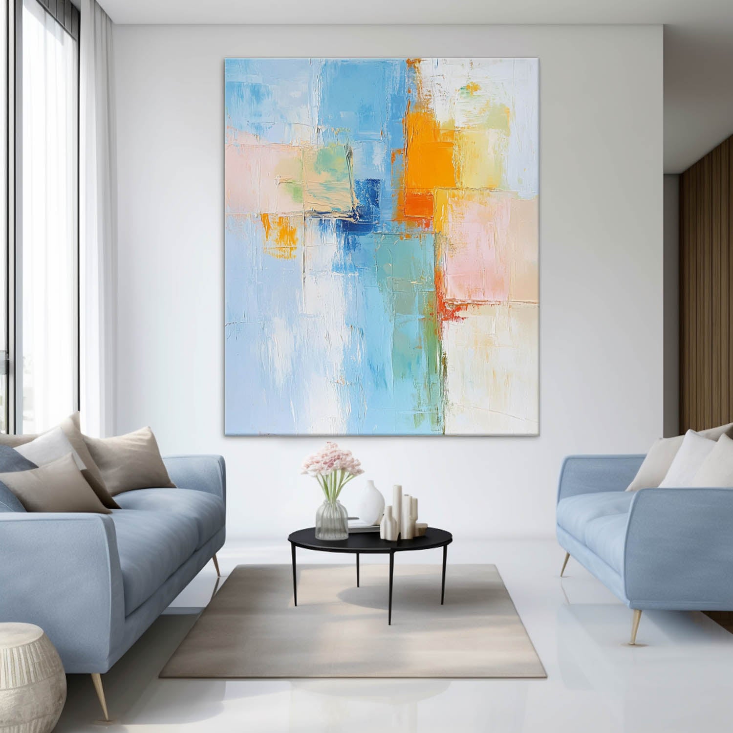 Texture Abstract Oil Painting Bright Large Acrylic Painting On Canvas High Quality Original Artwork