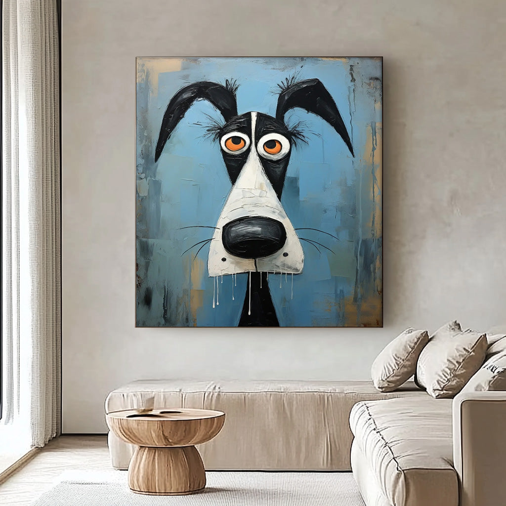 Modern Doberman Pinscher Oil Painting Canvas Original Lovely Dog Wall Art Large Animal Artwork