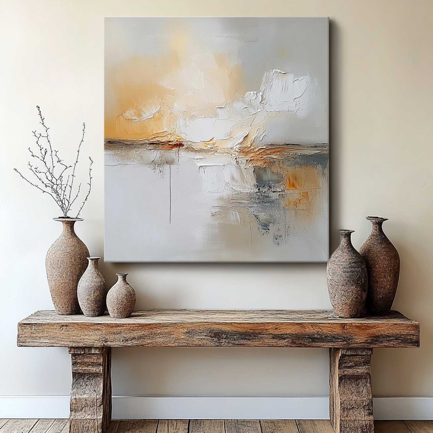Large Abstract Oil Painting Original Hand-painted Canvas Wall Art Modern Minimalist Textured SceneryArtwork