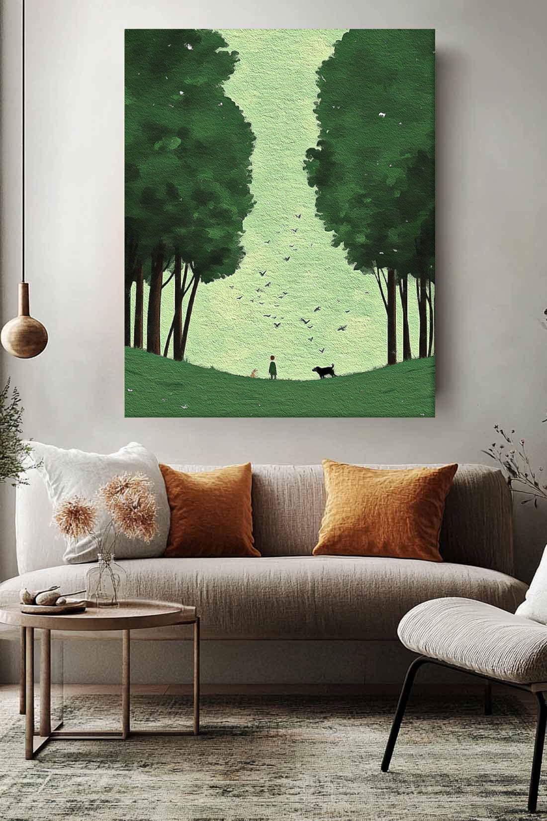 Abstract Comfortable Scenery Oil Painting Green Landscape Artwork Large Lawn scenery Painting On Canvas