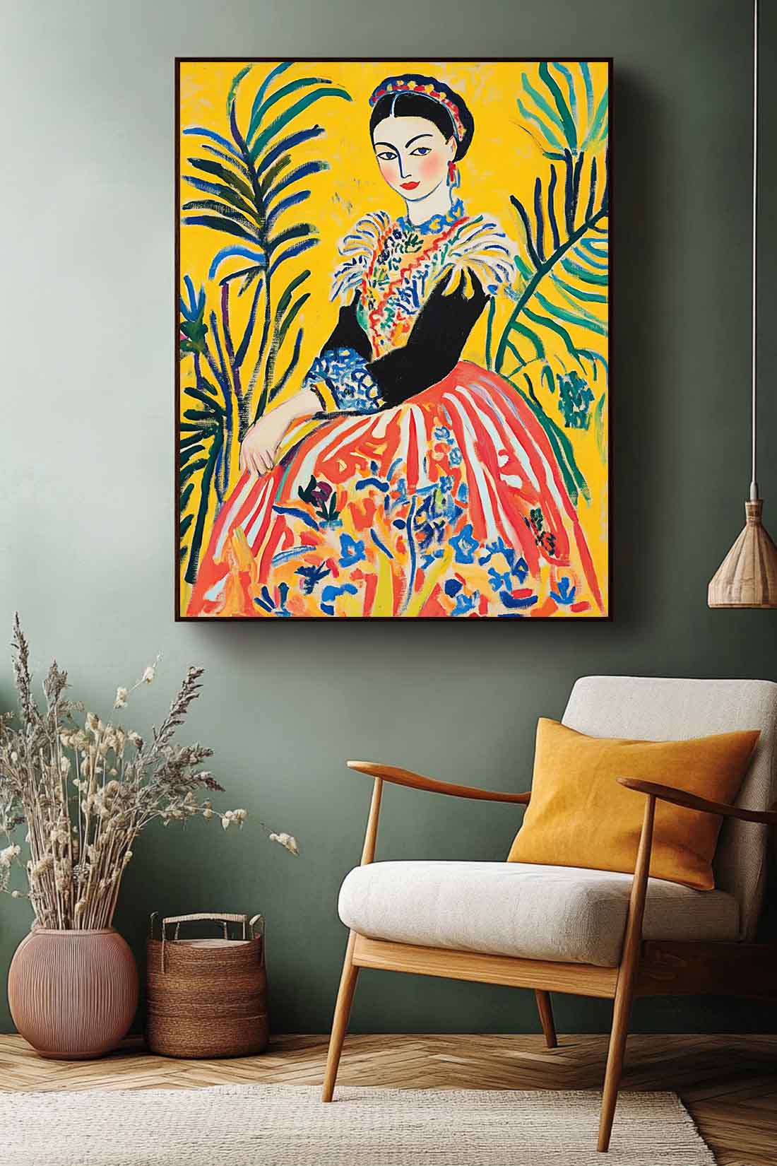 Lady In Gold Painting Artwork Beautiful Girl In A Romantic Vintage Style Gorgeous Original Modern Wall Art