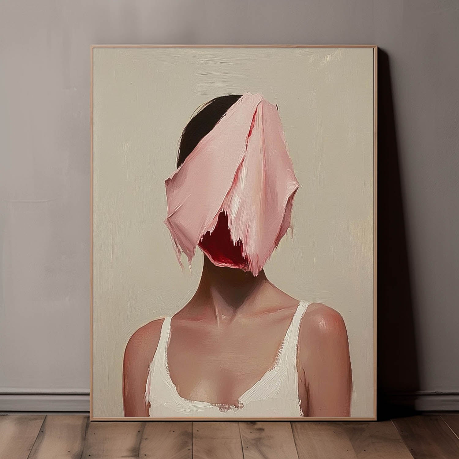 Lady Contemporary Artwork Abstract Woman Oil Painting On Canvas Original Faceless Texture Girl Wall Art