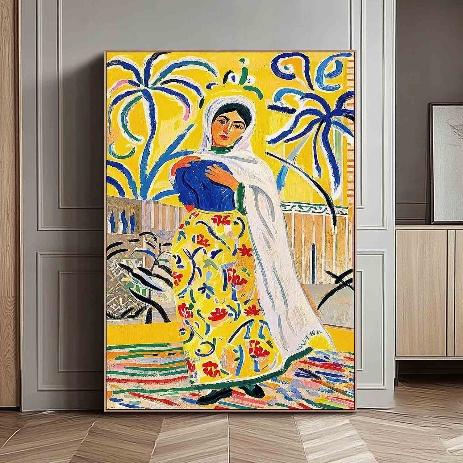Beautiful Girl In A Romantic Vintage Style Gorgeous Original Modern Wall Art Lady In Gold Painting Artwork