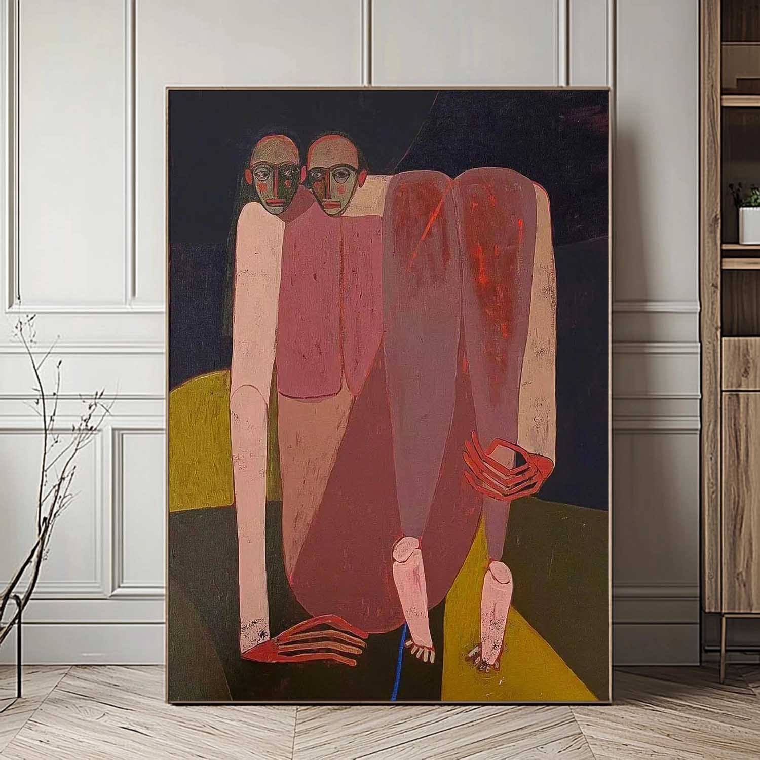 Warm Color Abstract Artwork Large Figure Painting Original Funny Niche Body Wall Art For Living Room