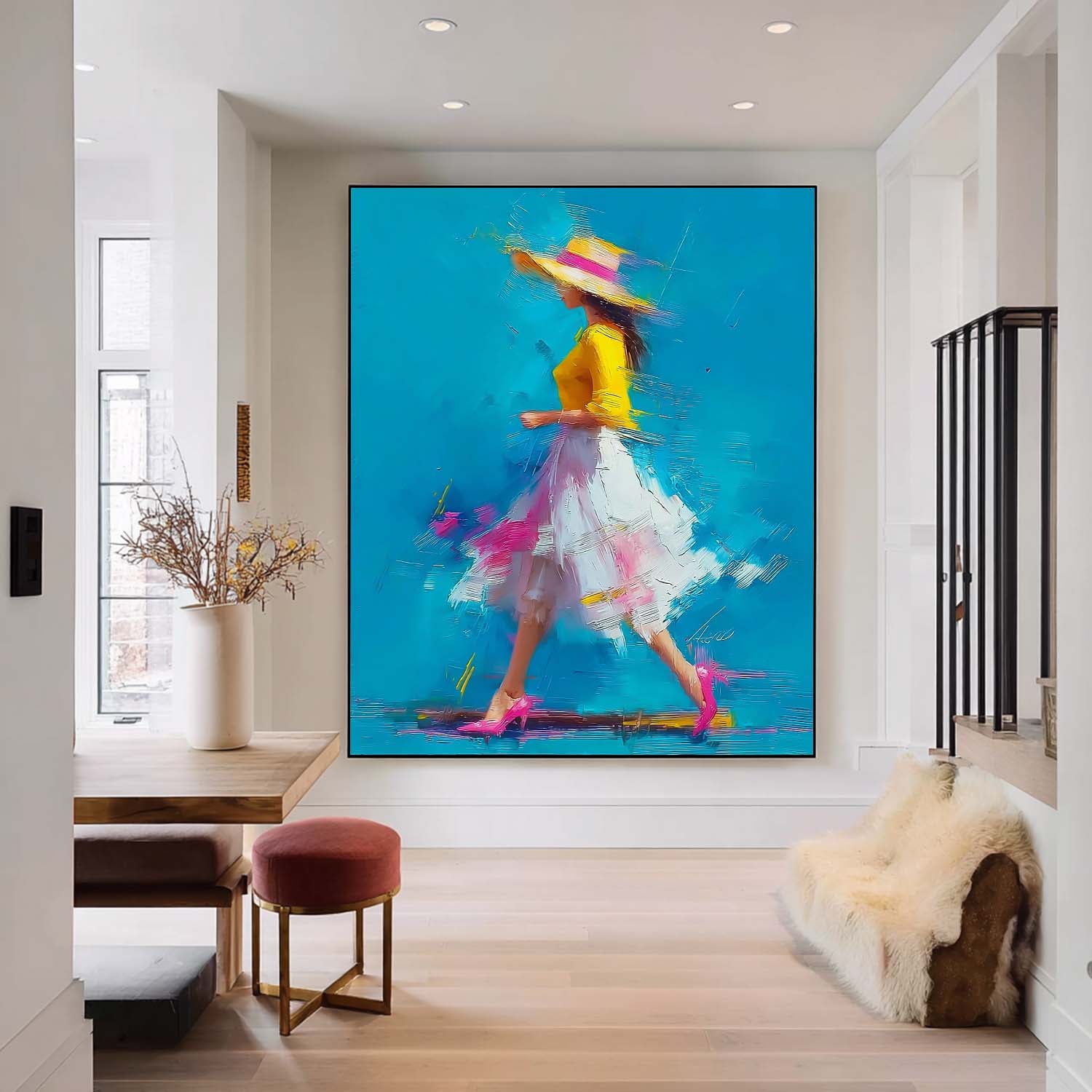 Modern Impressionist Wall Art Fashion Woman Canvas Painting Contemporary Figurative Abstract Art Home Decor