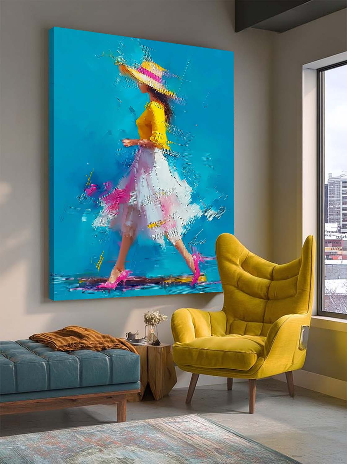 Modern Impressionist Wall Art Fashion Woman Canvas Painting Contemporary Figurative Abstract Art Home Decor