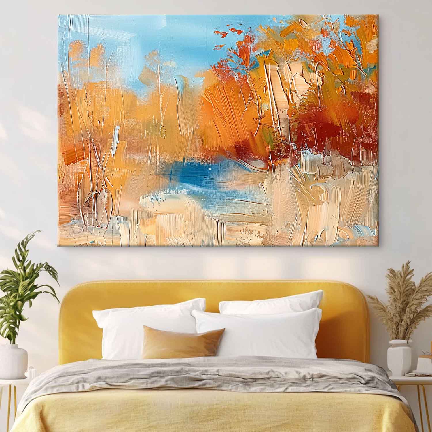 Color Abstract Landscape Oil Painting On Canvas Framed Texture High Quality Wall Art Original Scenery Artwork