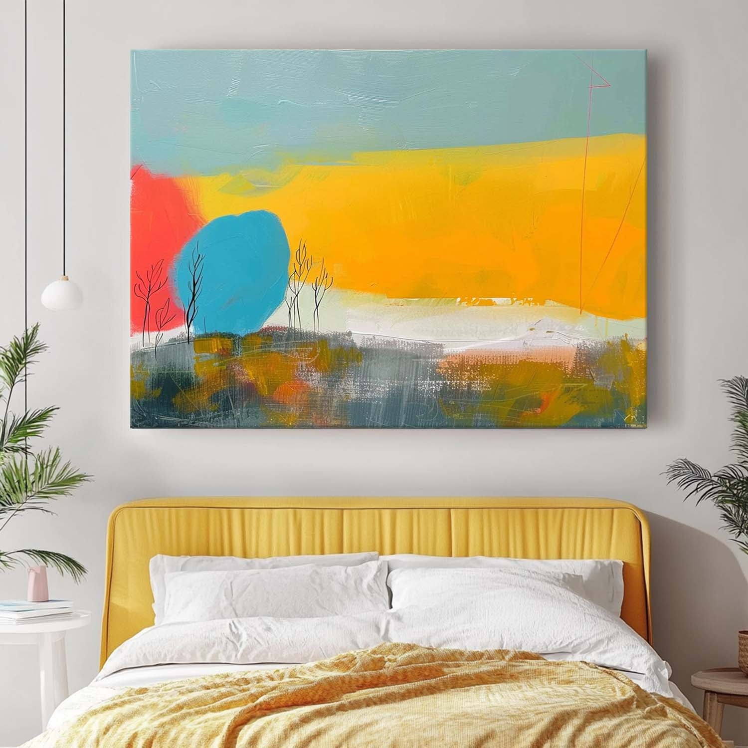 Abstract Landscape Oil Painting Texture Acrylic painting Modern Vibrant Colorful Natural Artwork
