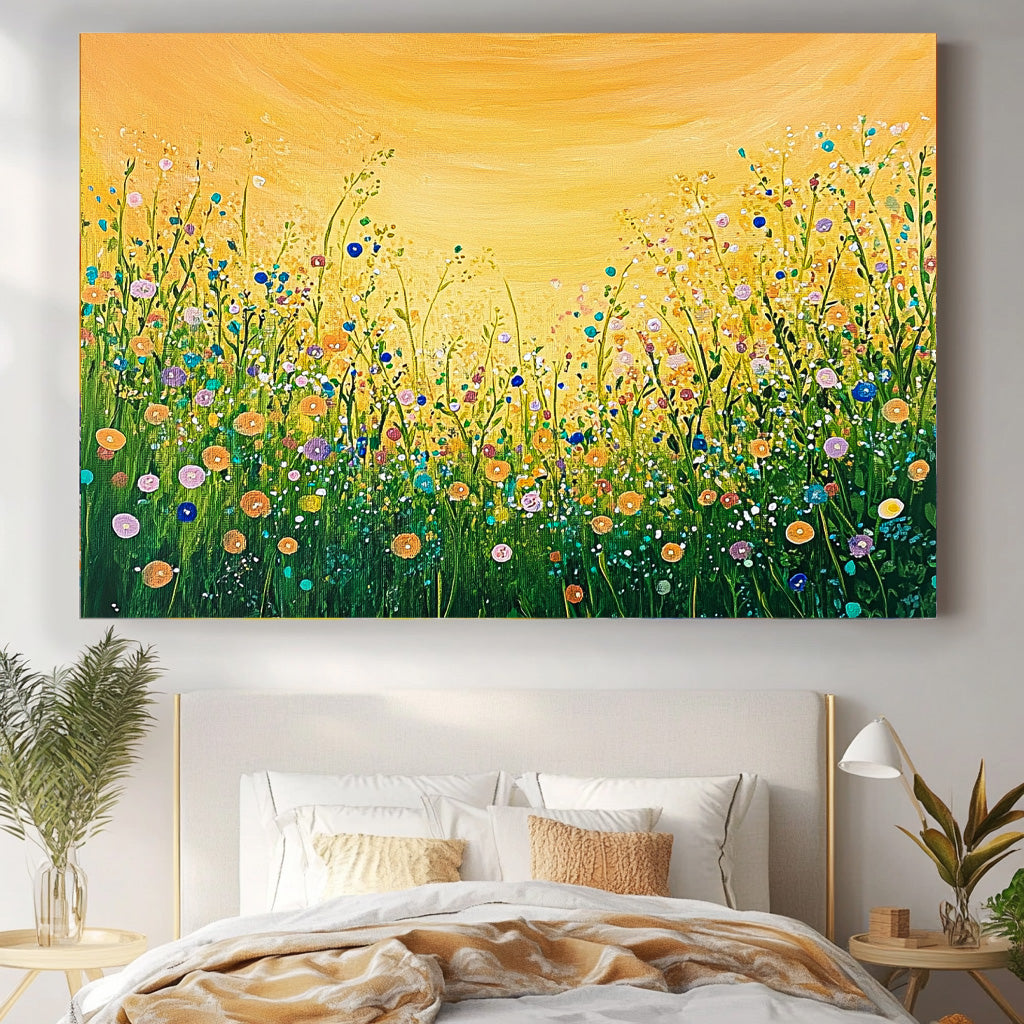 Horizontal Flower Bush Beauty Texture Artwork Original Abstract Oil Painting On Canvas Home Decor Gift