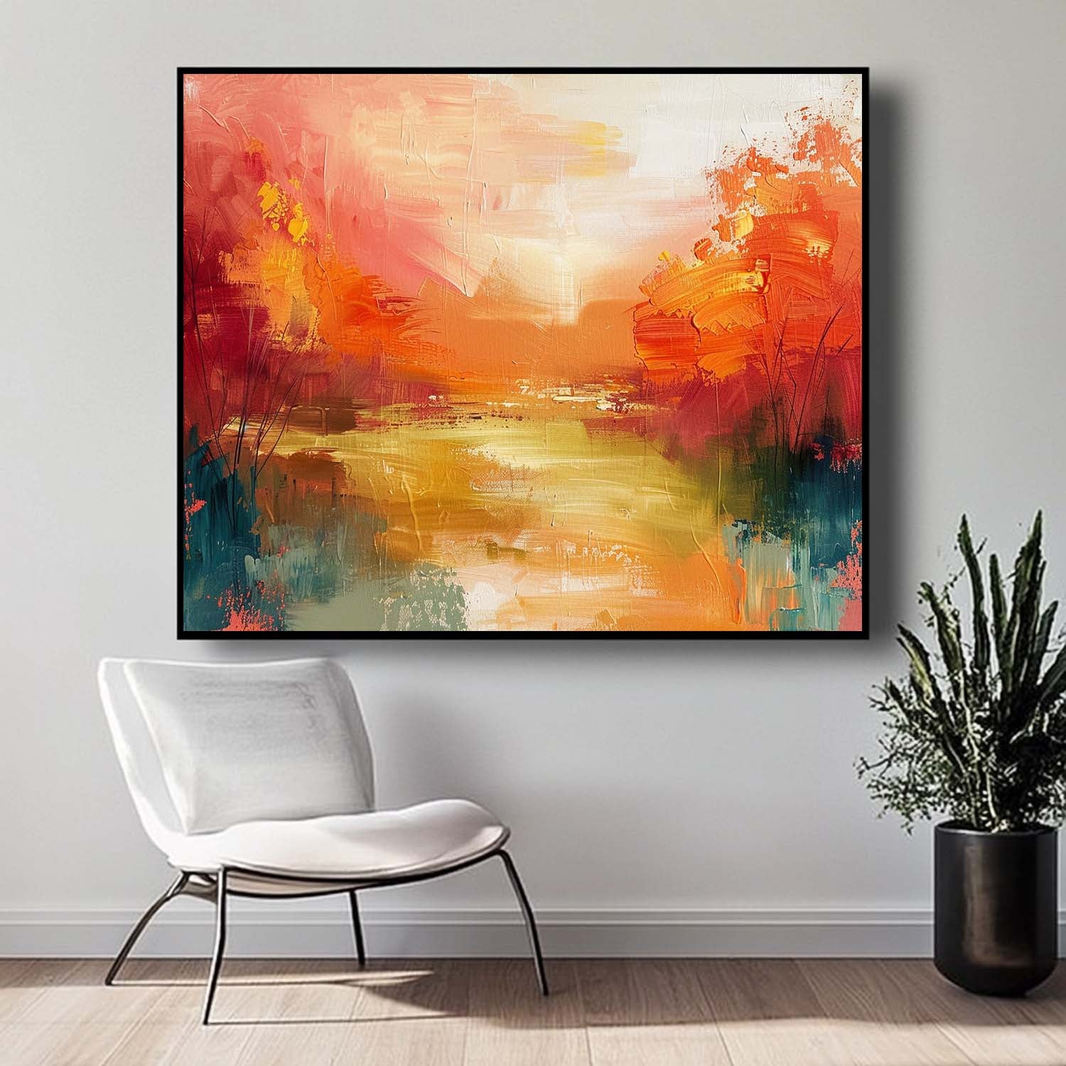 Texture High Quality Wall Art Original Scenery Painting Abstract Landscape Oil Painting On Canvas Framed