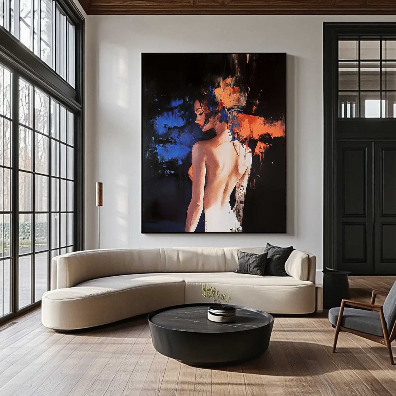 Abstract Female Oil Painting On Canvas Woman Contemporary Artwork Original Texture Noble Lady Wall Art