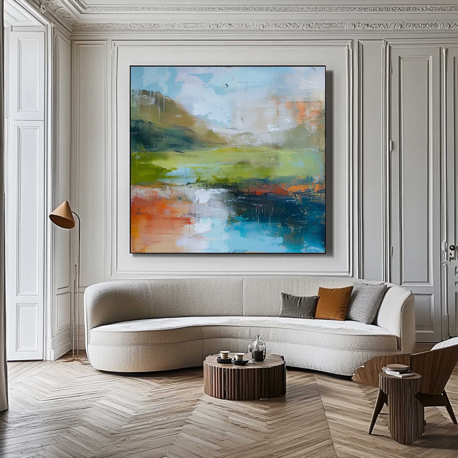 Modern Scenery Nature Art Large Retro Abstract Oil Painting Canvas Original Landscape Wall Art Home Decor