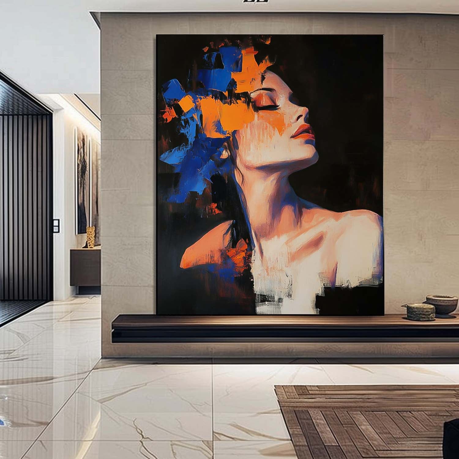 Woman Contemporary Artwork Original Texture Noble Lady Wall Art Abstract Female Oil Painting On Canvas