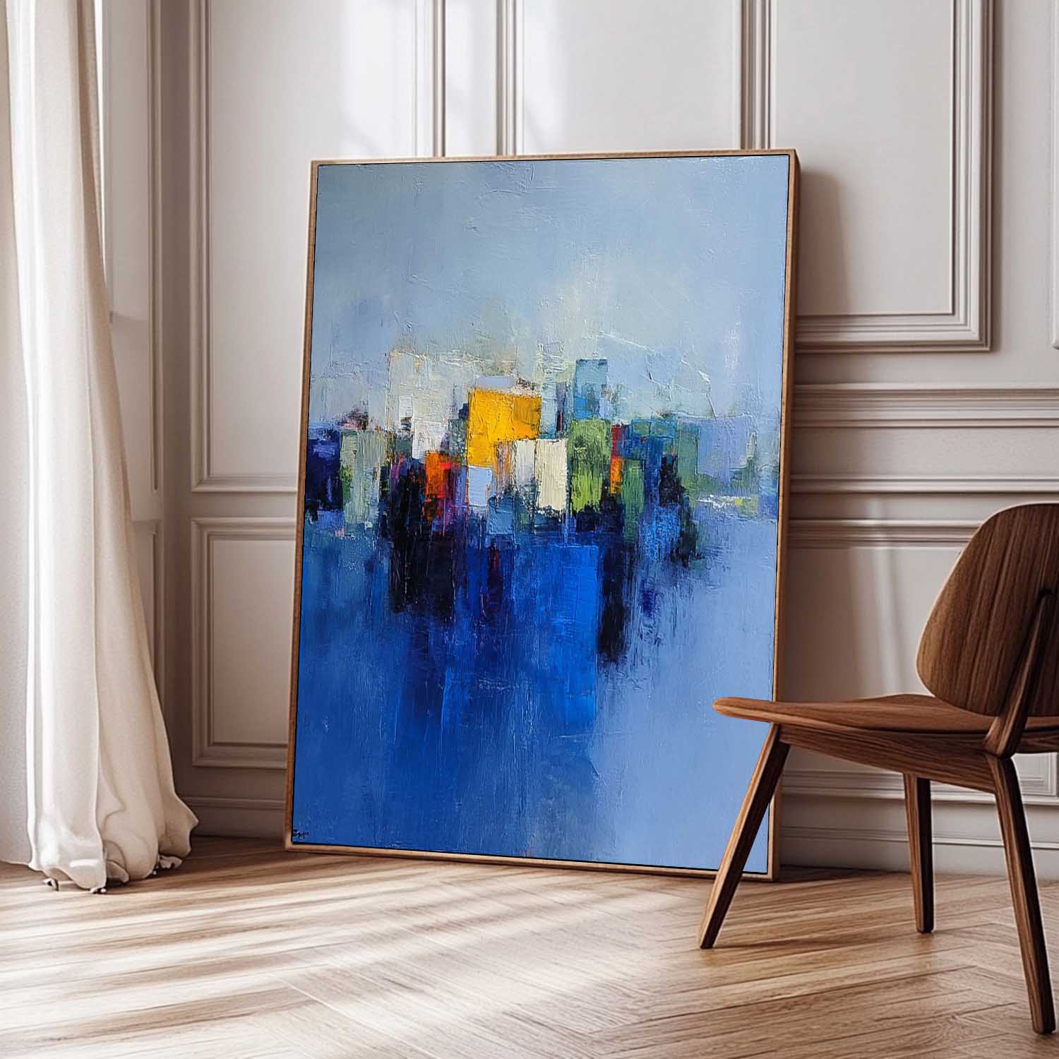 Big Building Wall Art Original Modern Cityscape Oil Painting On Canvas Abstract Urban Art Home Decor