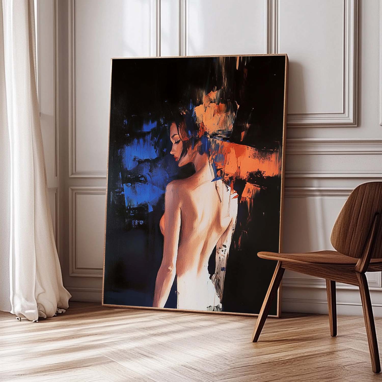 Abstract Female Oil Painting On Canvas Woman Contemporary Artwork Original Texture Noble Lady Wall Art