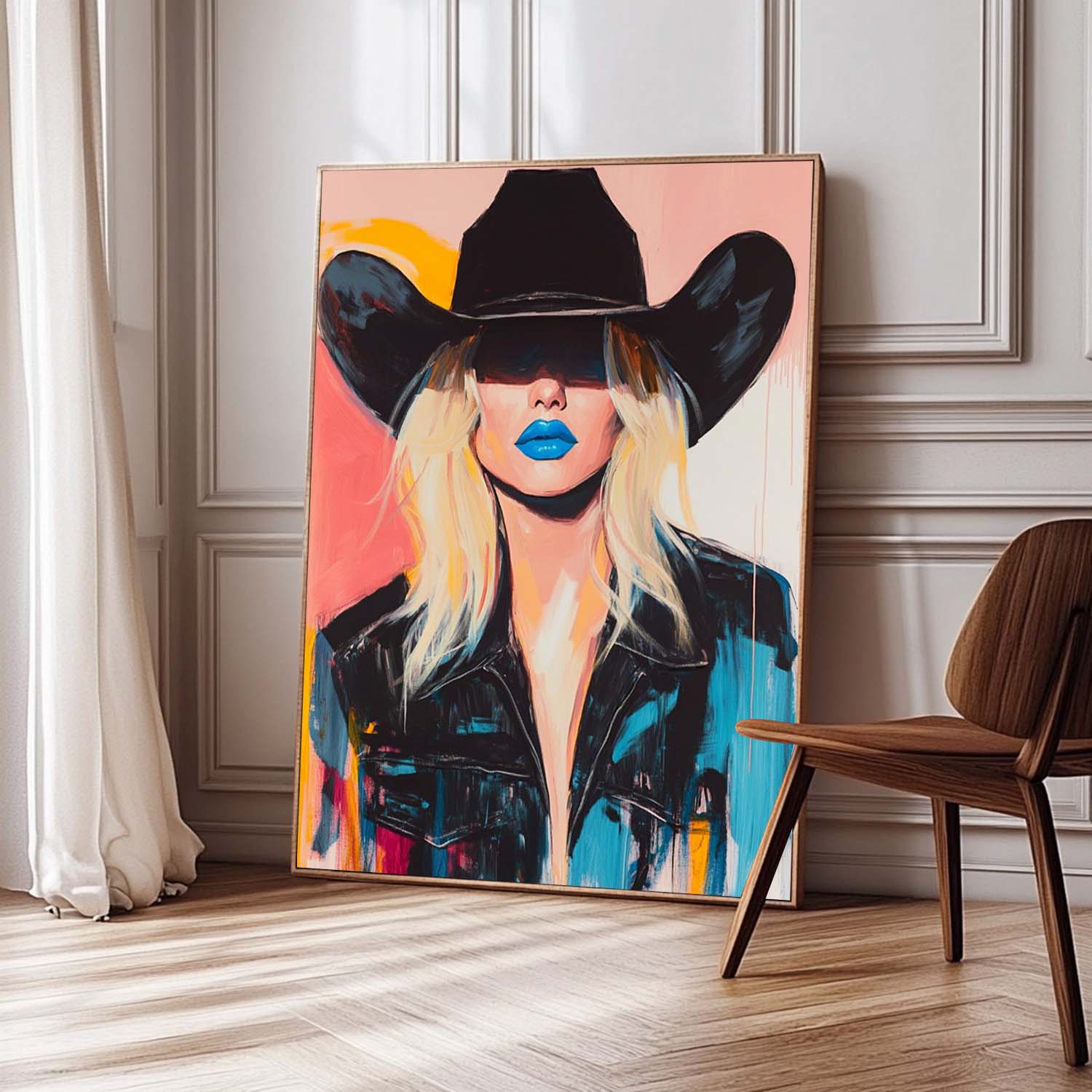 Beautiful Woman Wall Art painting Fashion Lady Abstract Painting Large Portrait Artwork Home Decor