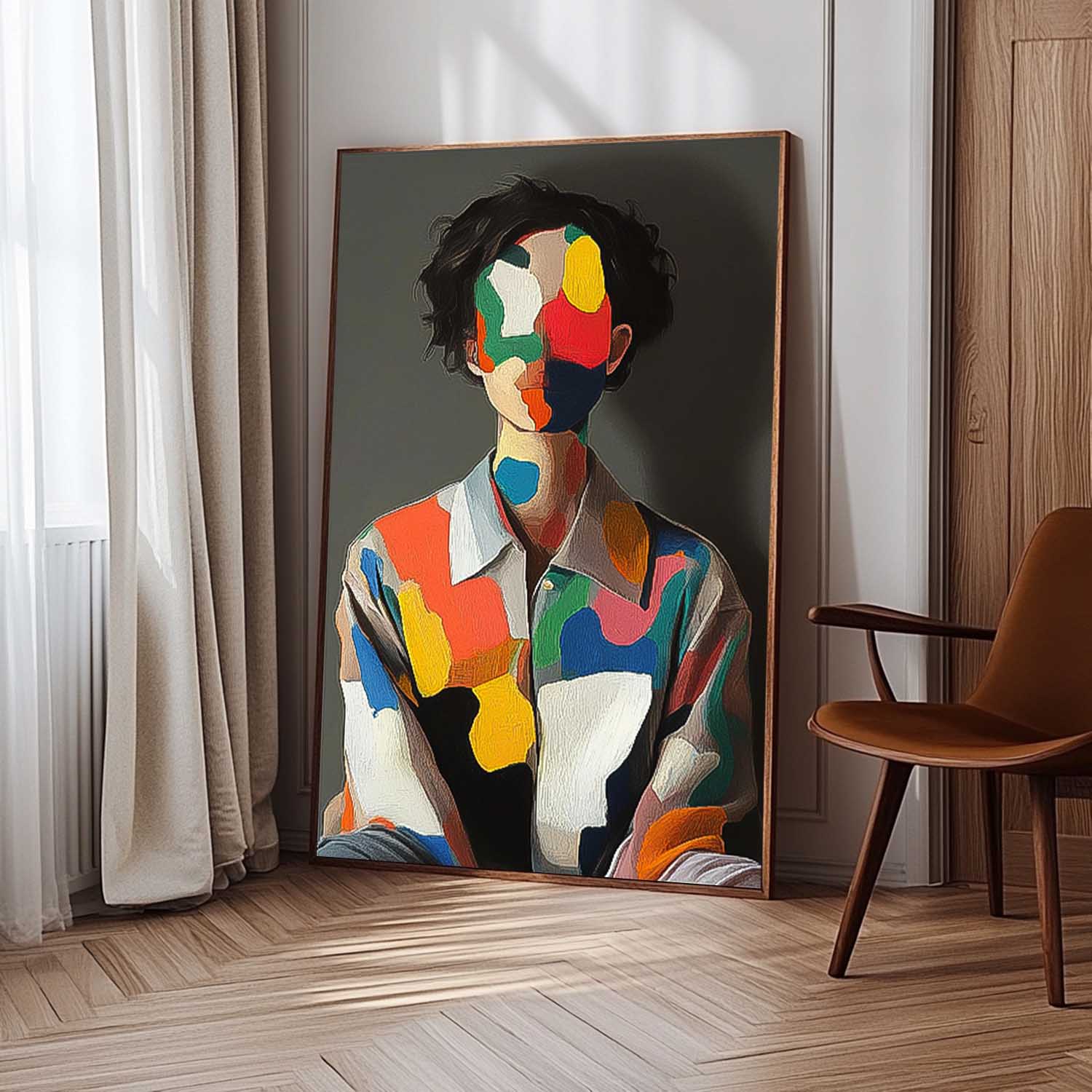 Boy Abstract Painting Contemporary Gallery Man Wall Art painting Large Faceless Portrait Artwork Home Decor