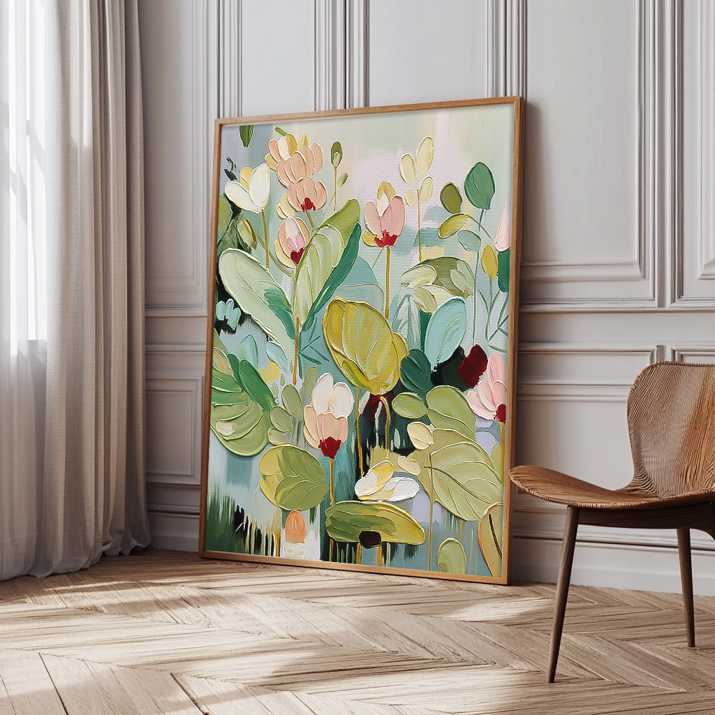 Extra Large Textured Abstract Flower Oil Paintings Floral Acrylic Paintings Floral Wall Art Spring Artwork Framed