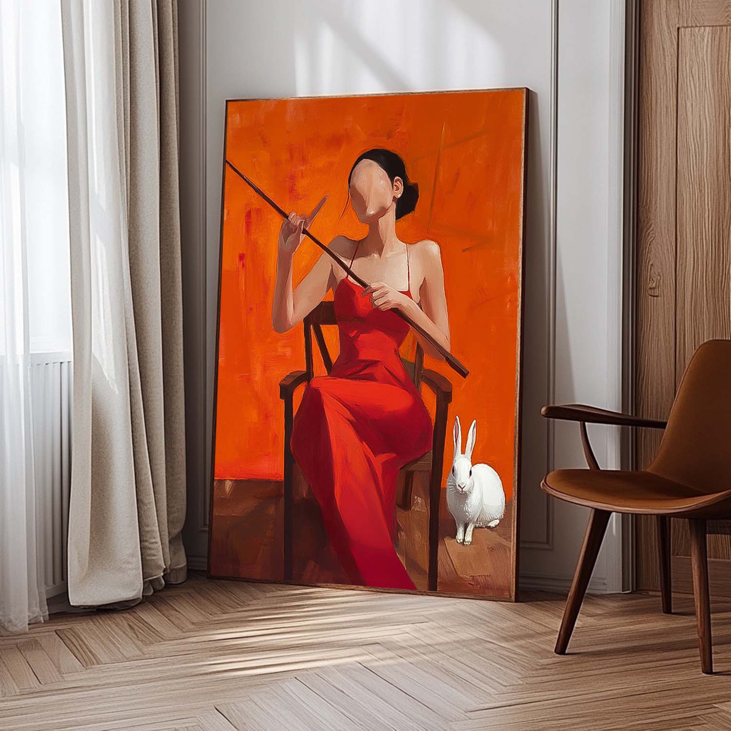 Abstract Profile Oil Painting On Canvas Vibrant Color Original Texture Girl Wall Art Portrait Modern Artwork