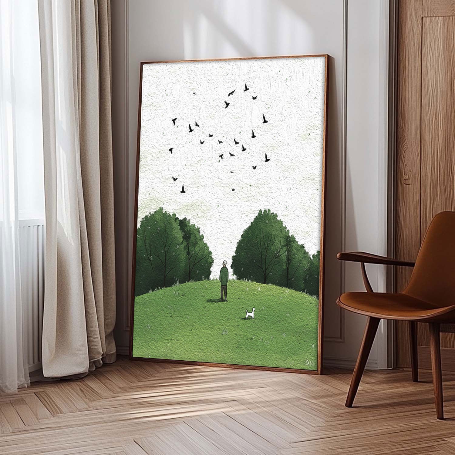 Green Landscape Artwork Large Lawn scenery Painting On Canvas Abstract Comfortable Scenery Oil Painting