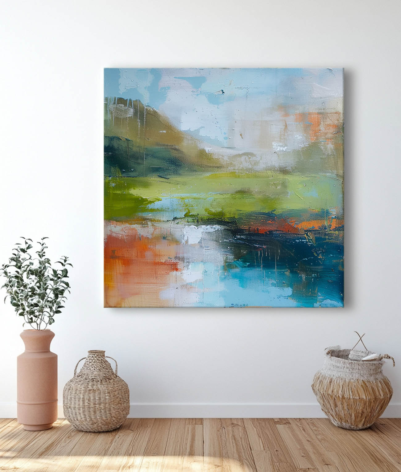 Modern Scenery Nature Art Large Retro Abstract Oil Painting Canvas Original Landscape Wall Art Home Decor