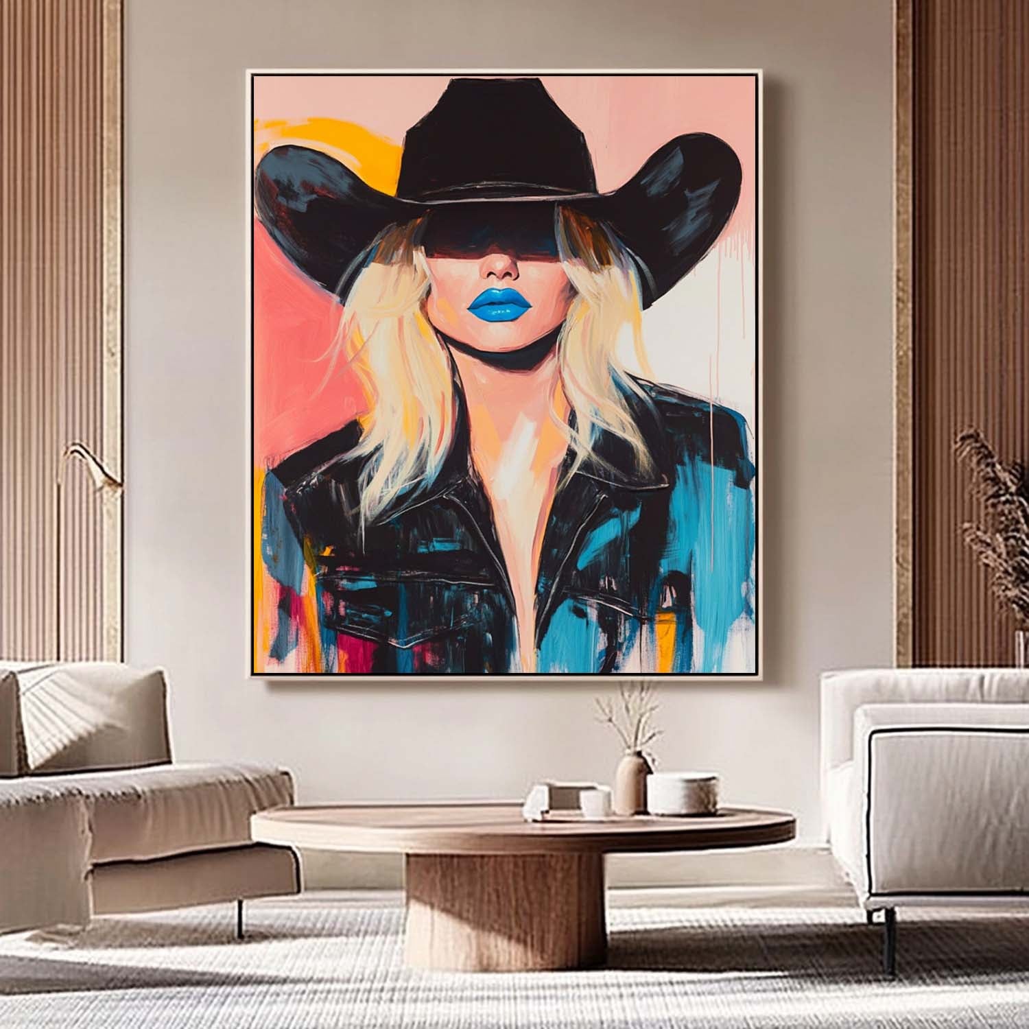 Beautiful Woman Wall Art painting Fashion Lady Abstract Painting Large Portrait Artwork Home Decor