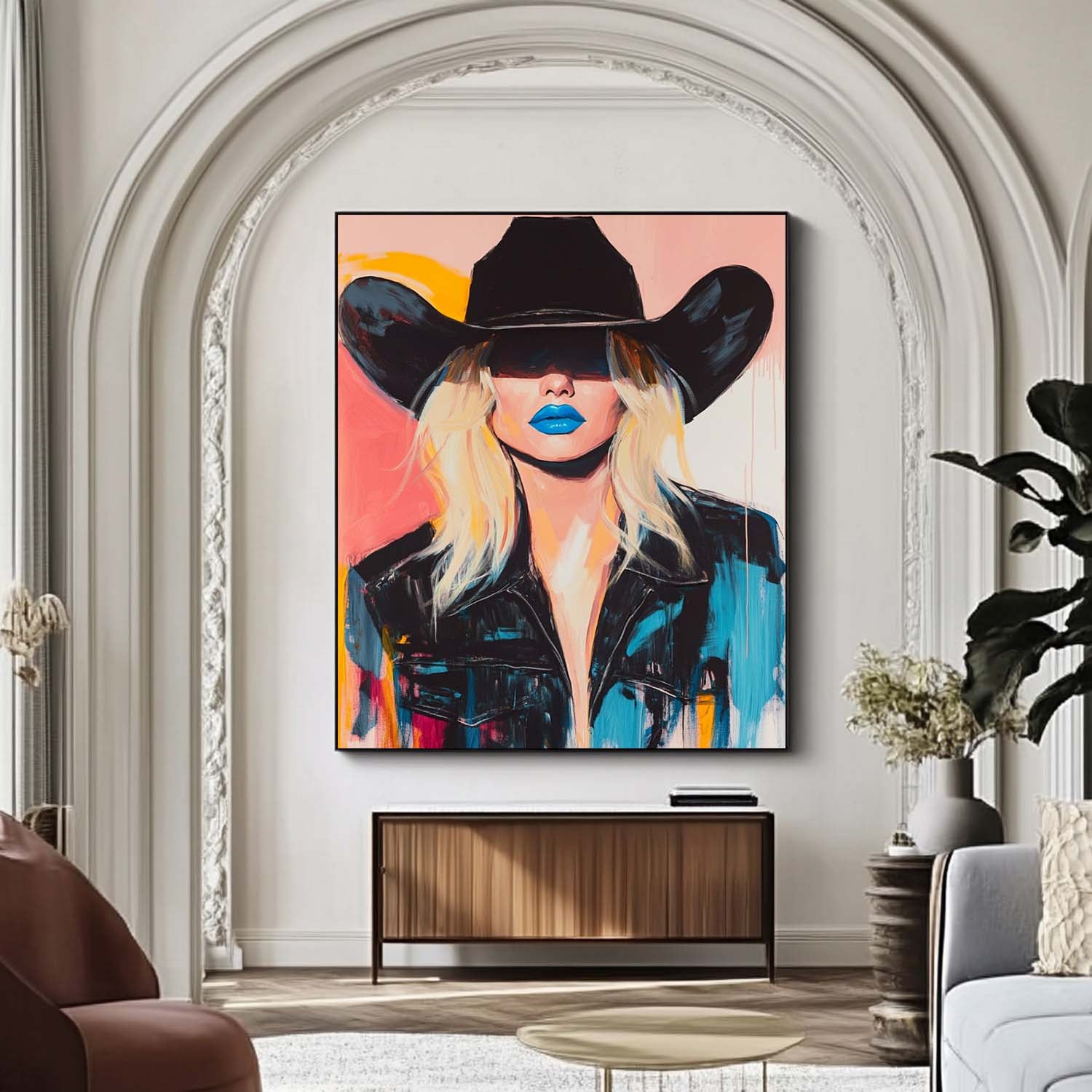 Beautiful Woman Wall Art painting Fashion Lady Abstract Painting Large Portrait Artwork Home Decor
