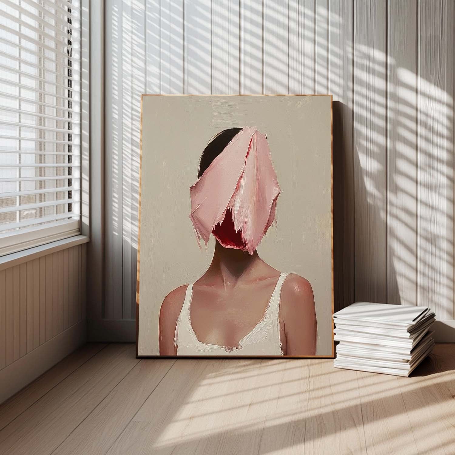 Lady Contemporary Artwork Abstract Woman Oil Painting On Canvas Original Faceless Texture Girl Wall Art