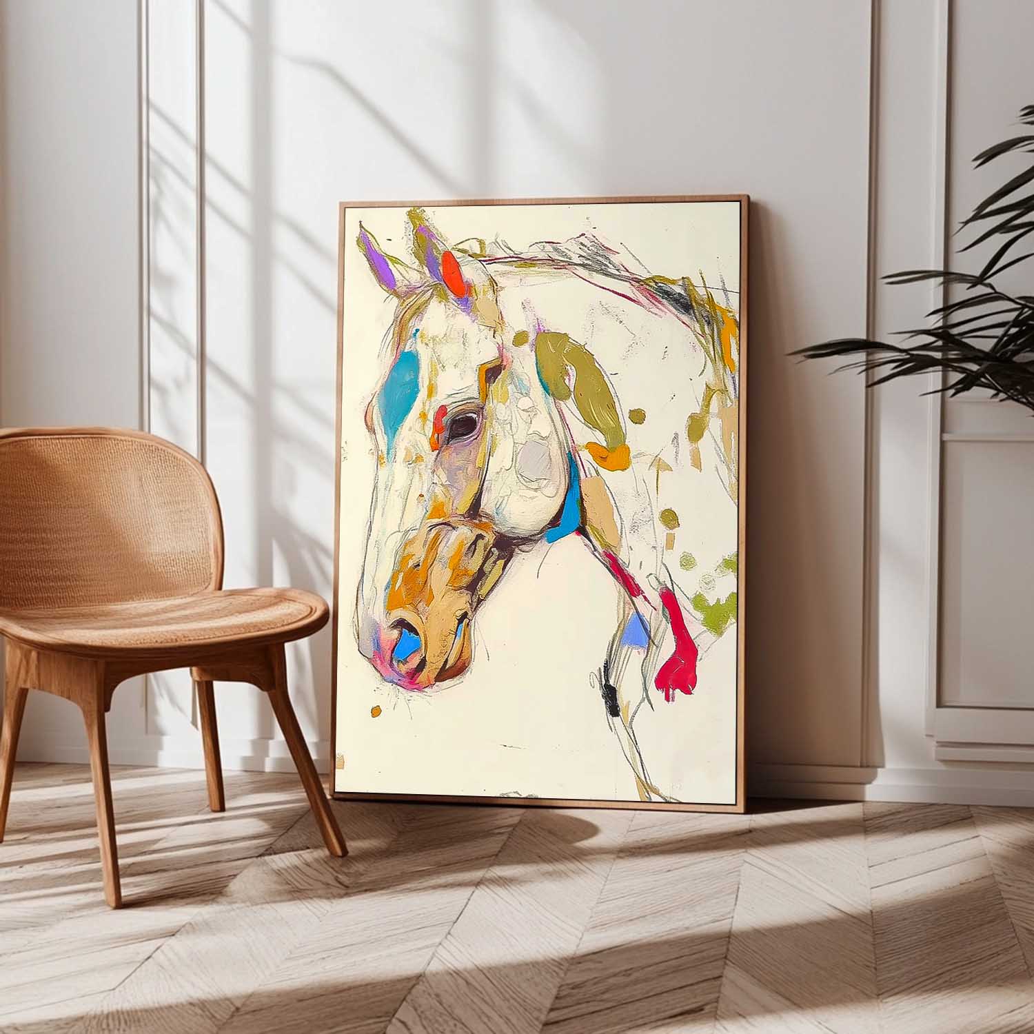 Modern Colorful Horse Abstract Wall Art Minimalism Animal Oil Painting Large Acrylic Painting Home Decor