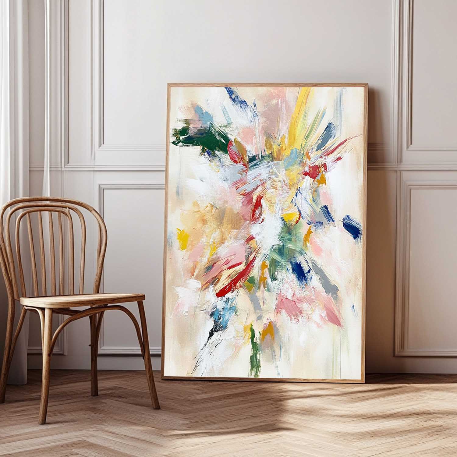 Original Acrylic Painting Wall Art Abstract Fireworks Oil Painting on Canvas Modern Minimalist Wall Art