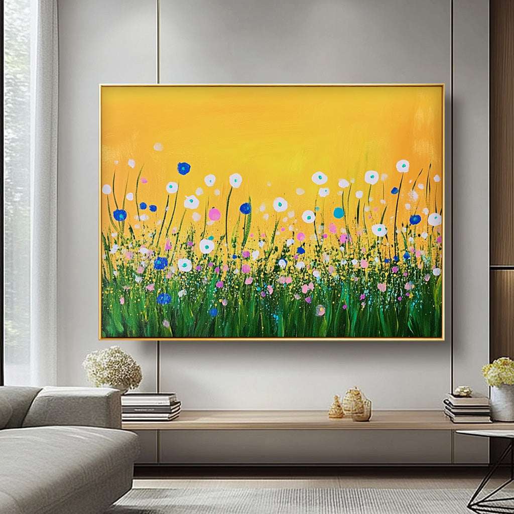 Original Abstract Oil Painting On Canvas Horizontal Flower Bush Beauty Texture Artwork Home Decor Gift
